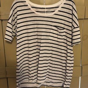 black and white striped boyfriend tee